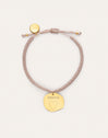 Personalized Medallion Organic Pink Stainless Steel Gold Bracelet