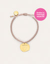 Personalized Medallion Organic Pink Stainless Steel Gold Bracelet