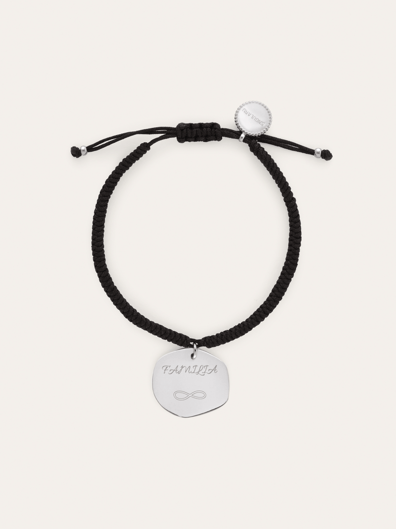Bracelet Personnalisé Médaillon Organic Noir Acier