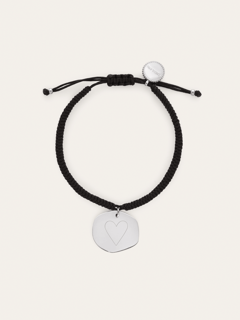 Bracelet Personnalisé Médaillon Organic Noir Acier