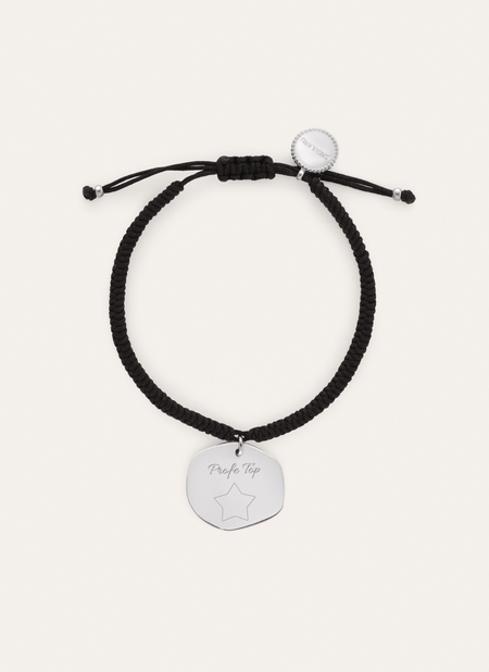 Pulsera Personalizada Medallón Organic Negro Acero