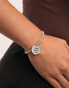 Green Medallion Personalized Stainless Steel Bracelet 