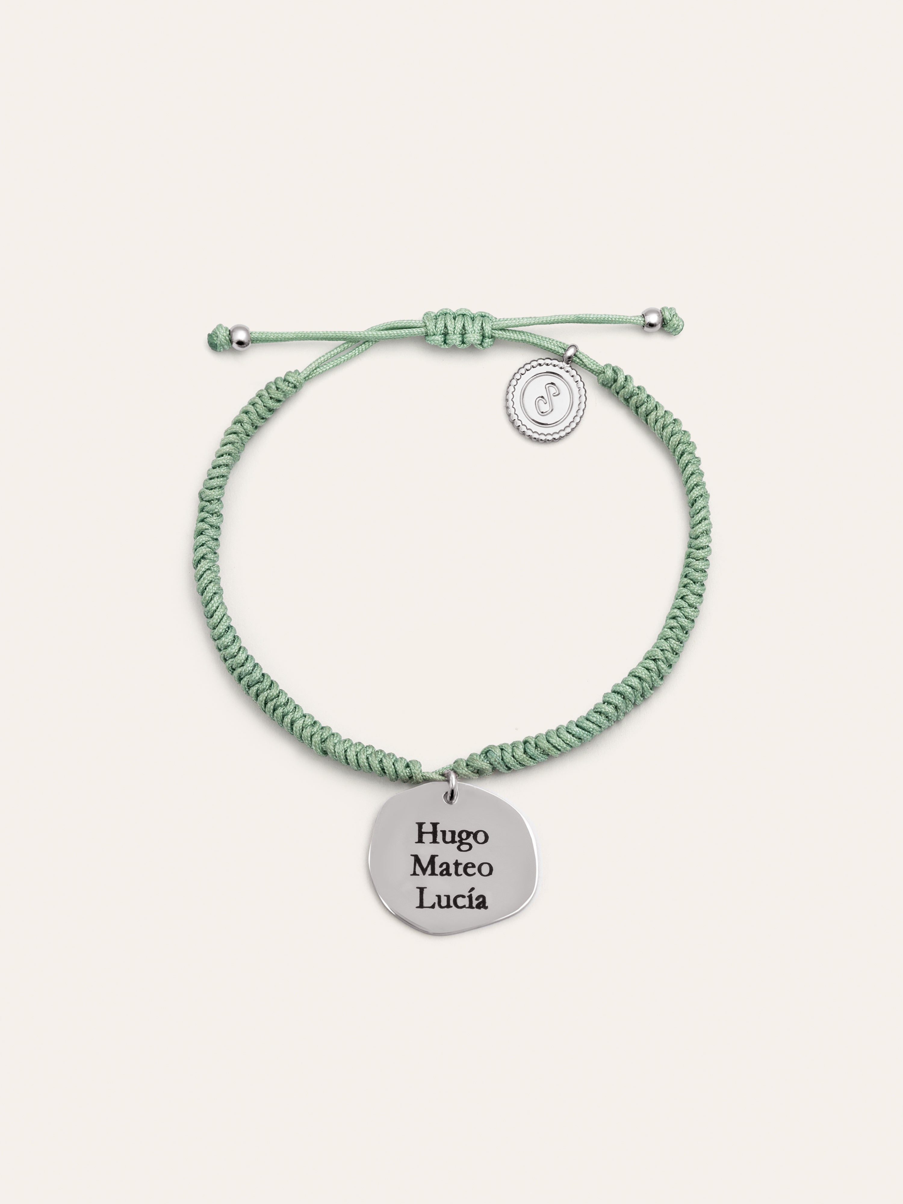 Green Medallion Personalized Stainless Steel Bracelet 