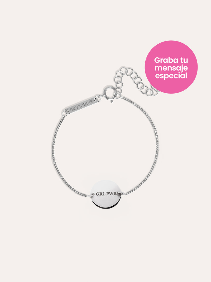Moon Personalisiertes Armband, Silber