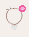 Pulsera Personalizada Medallón Organic Rosa Acero