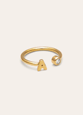 Anillo Personalizado Letter Spark Acero Baño Oro