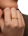 Letter Diamond Personalized Gold Ring