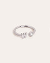 Letter Diamond Personalized Silver Ring