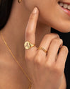 Peak Steel Ring, Gold-Plated