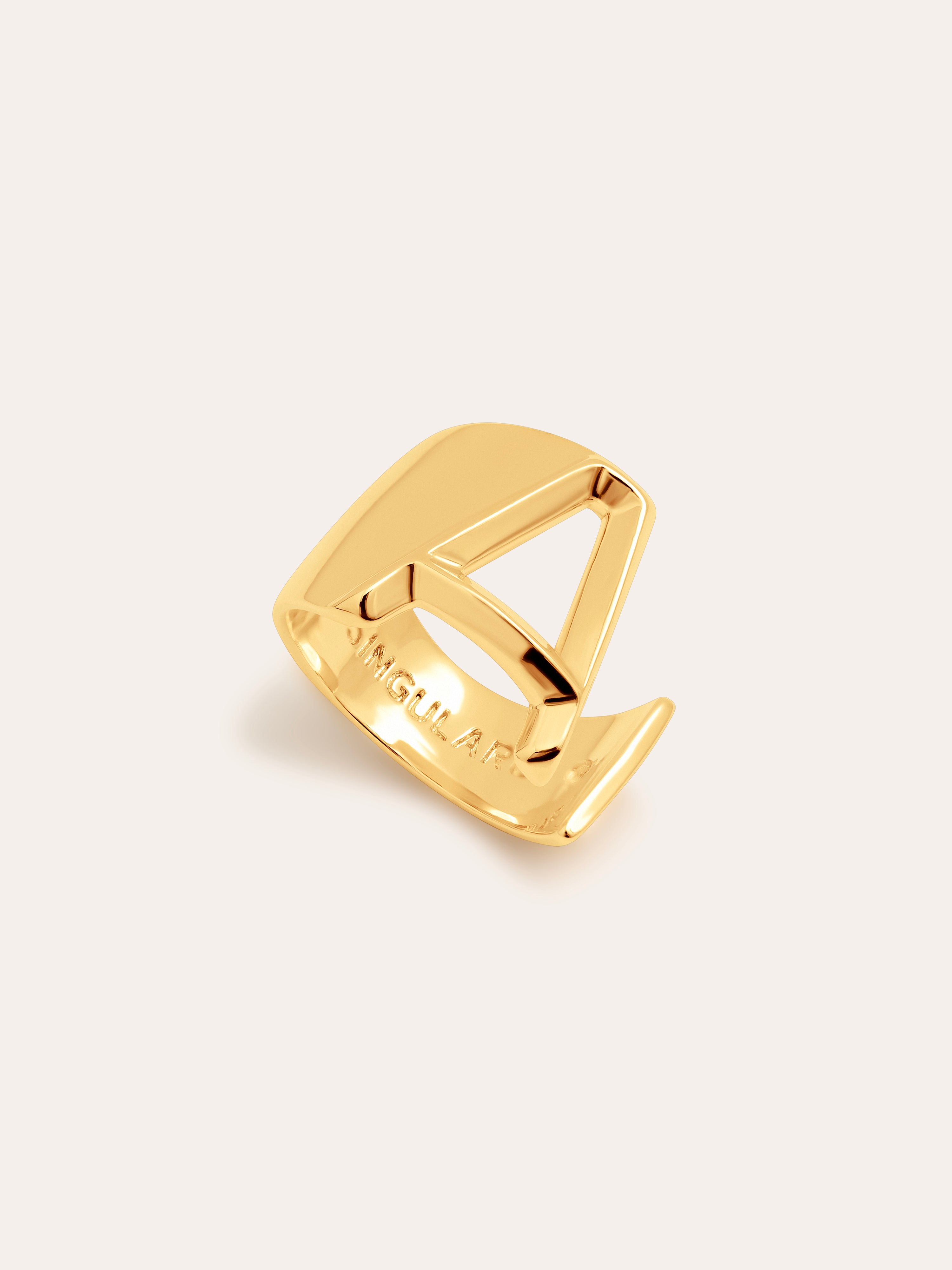 Letter Signet Personalized Gold Ring