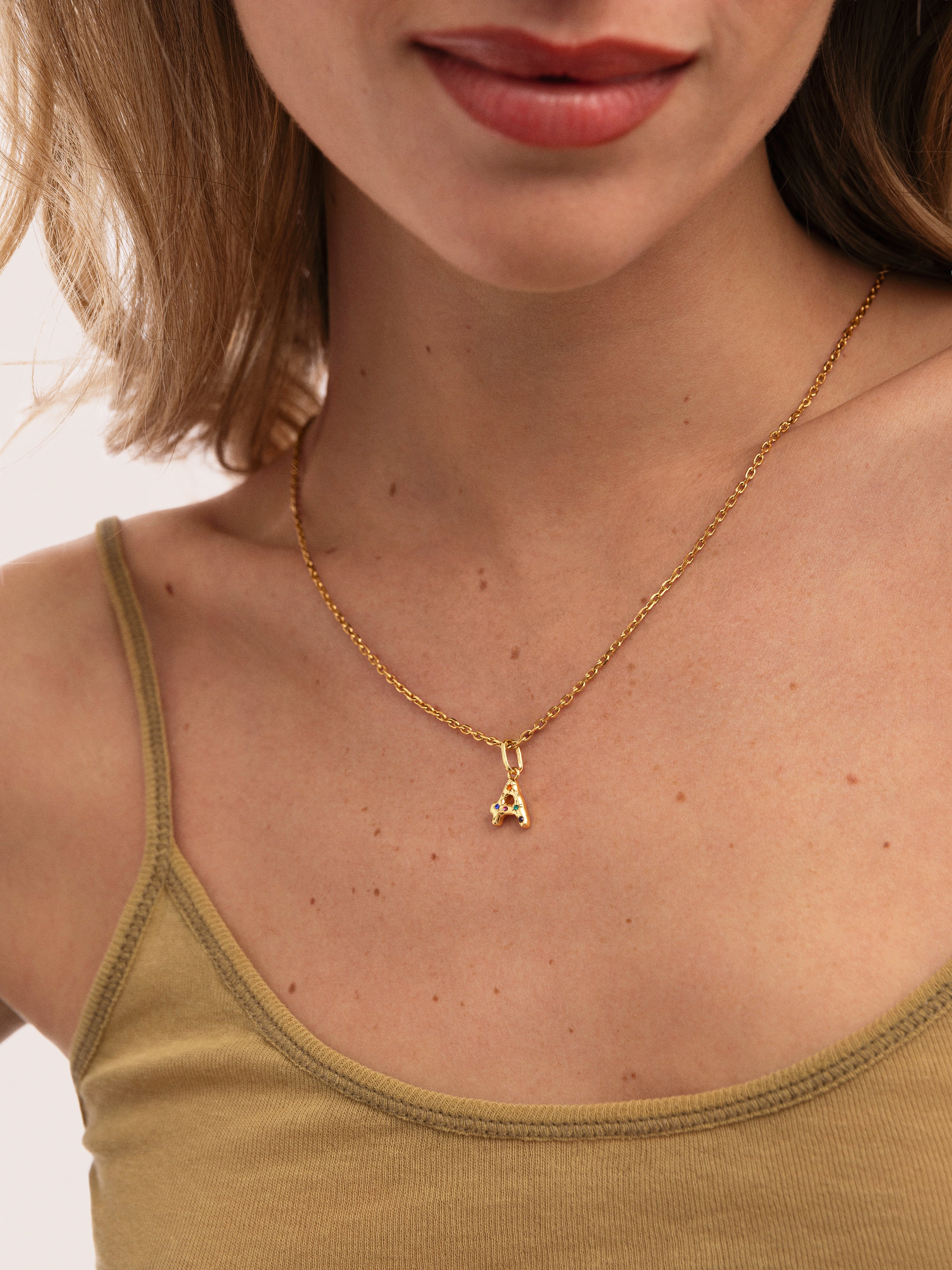 Organic Personalized Colors Gold Charm