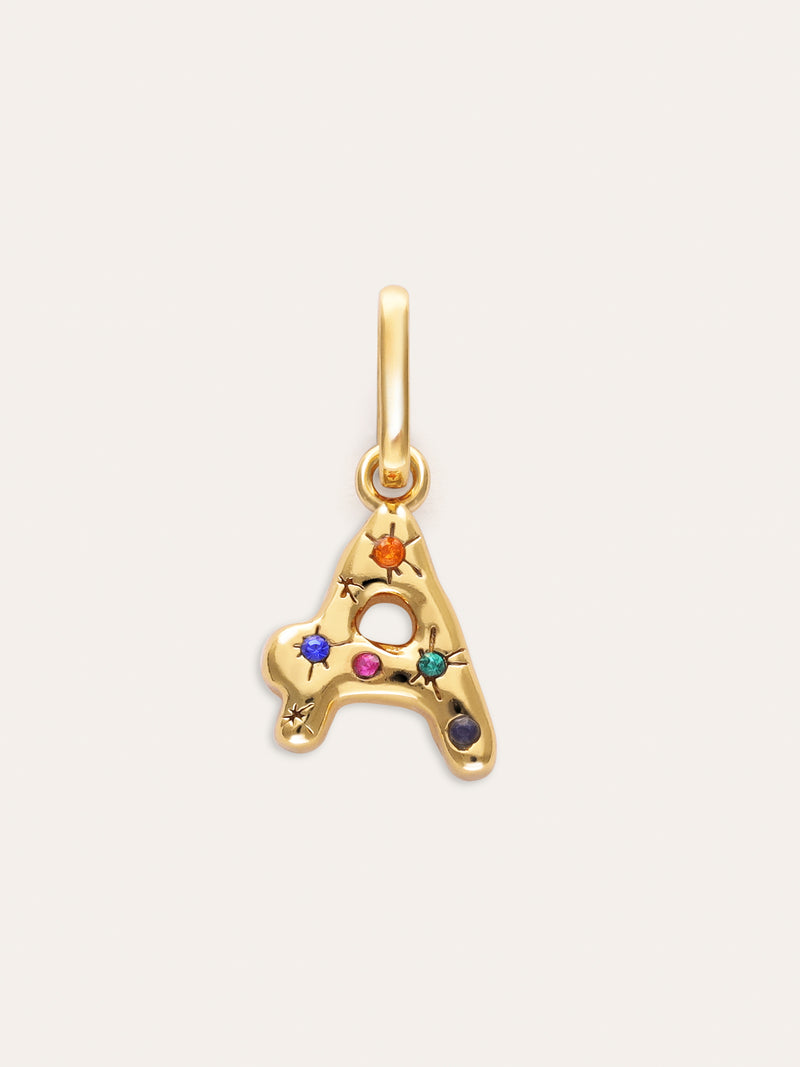 Charm Personalizado Inicial Organic Colors Banho de Ouro