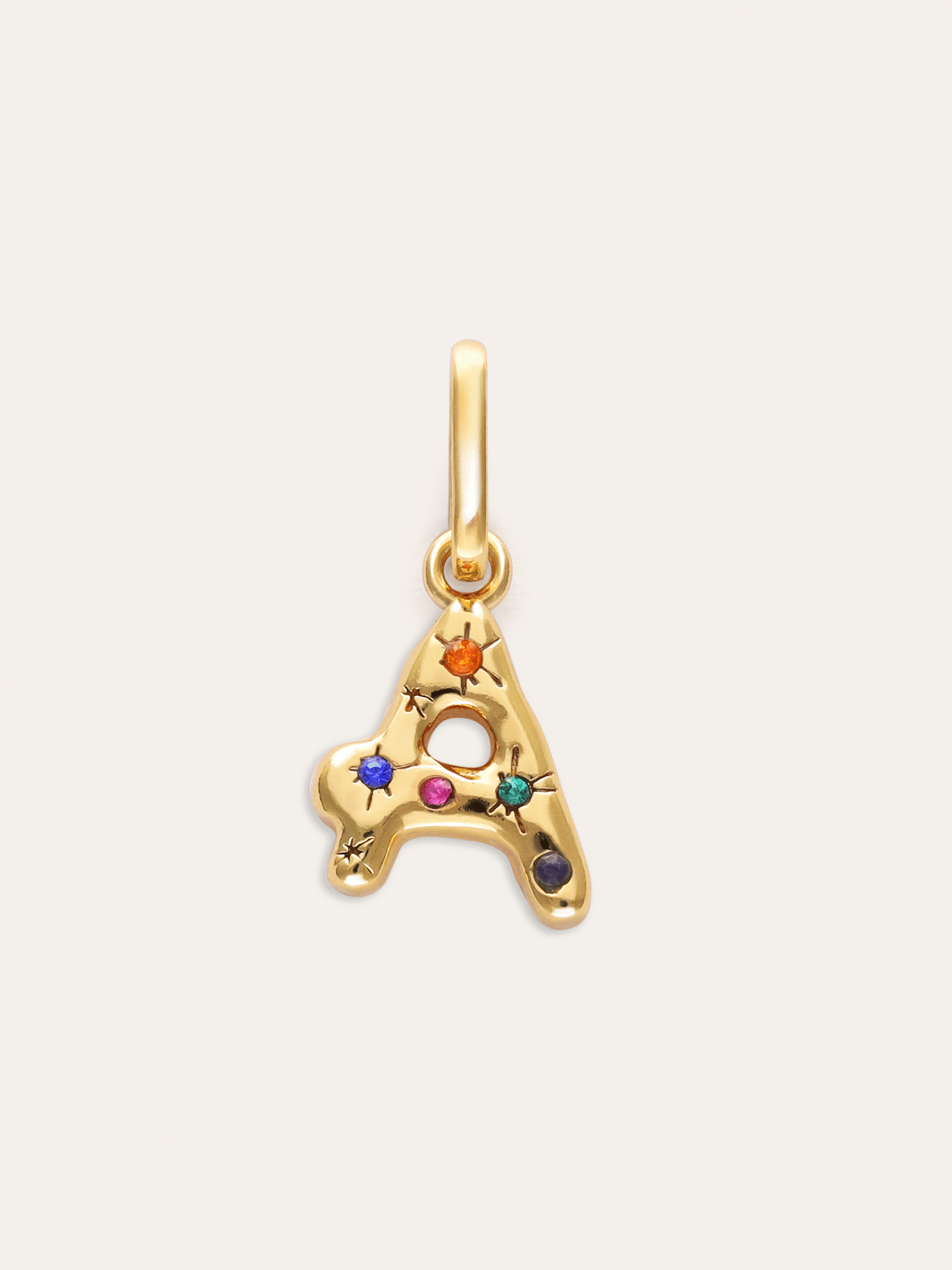 Organic Personalized Colors Gold Charm