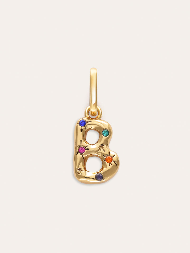 Charm Personalizado Inicial Organic Colors Banho de Ouro