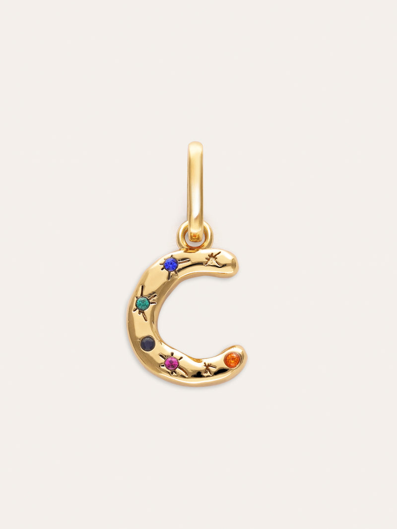 Charm Personalizado Inicial Organic Colors Banho de Ouro