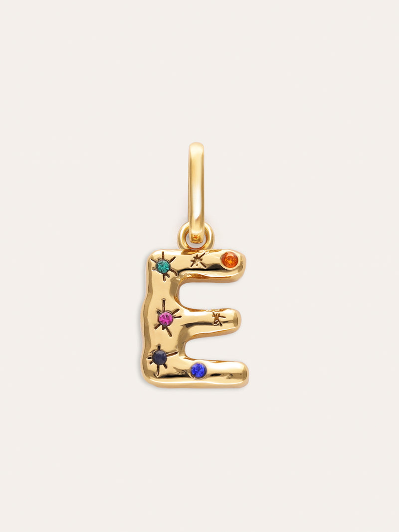 Charm Personalizado Inicial Organic Colors Banho de Ouro