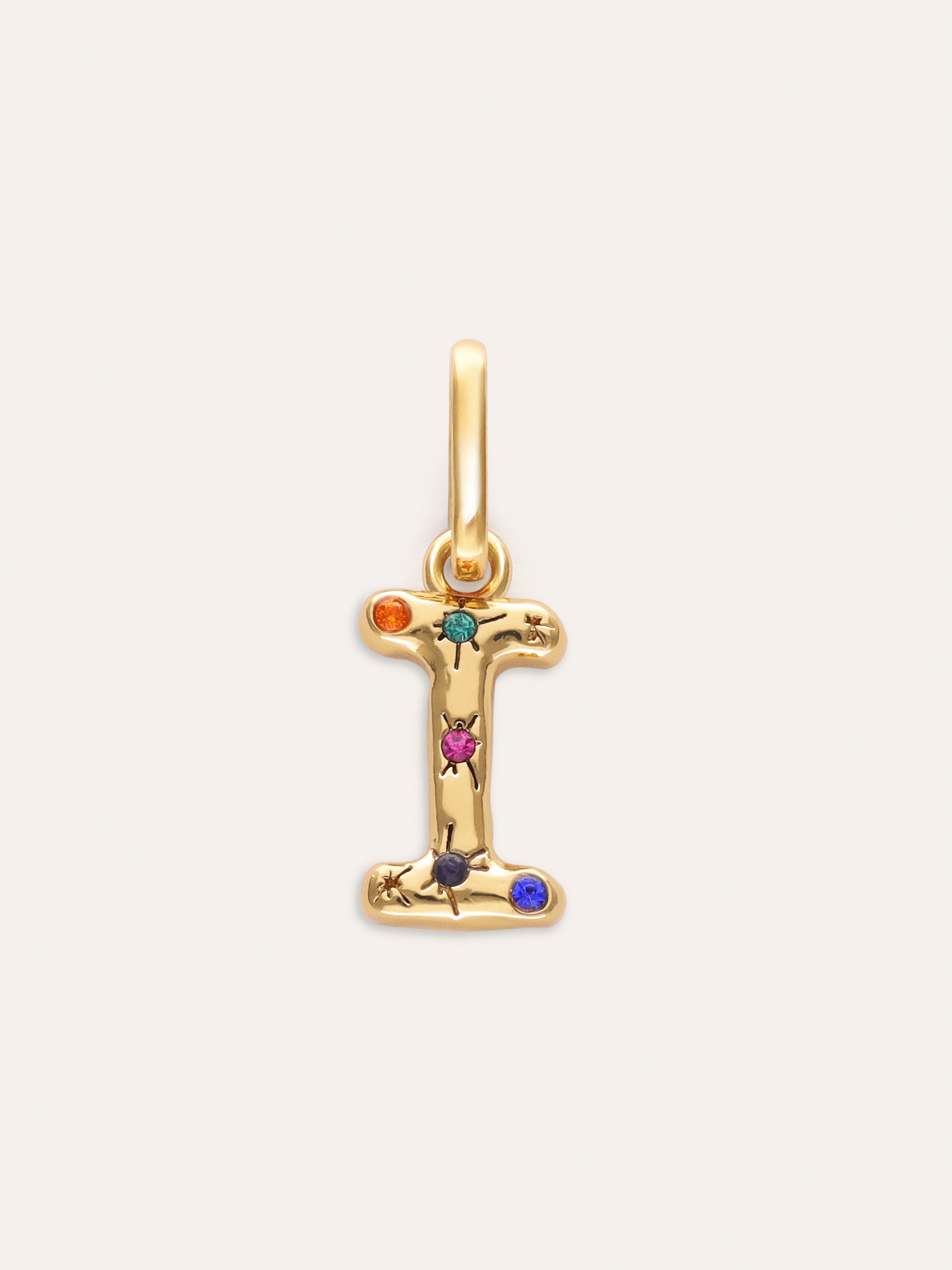Organic Personalized Colors Gold Charm