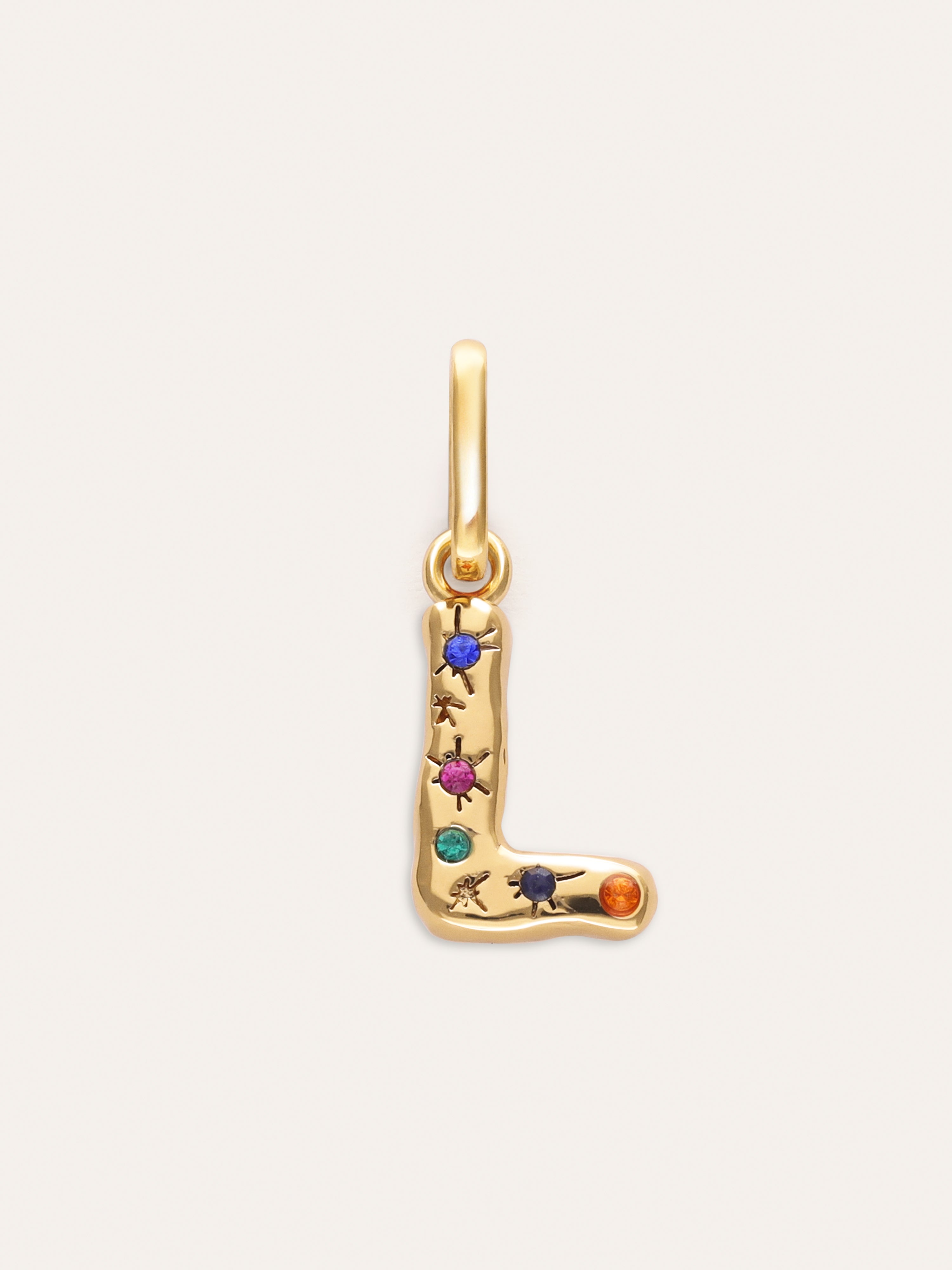 Organic Personalized Colors Gold Charm