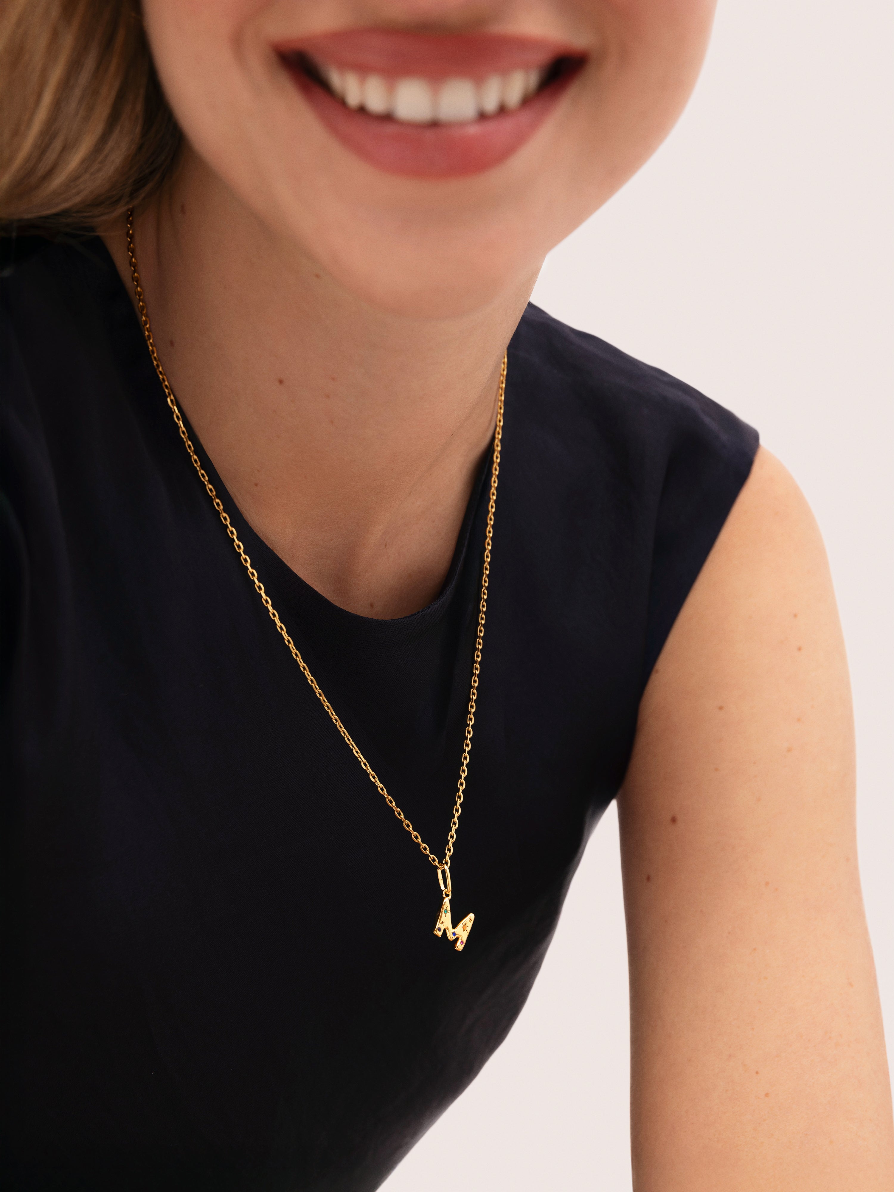 Organic Personalized Colors Gold Charm