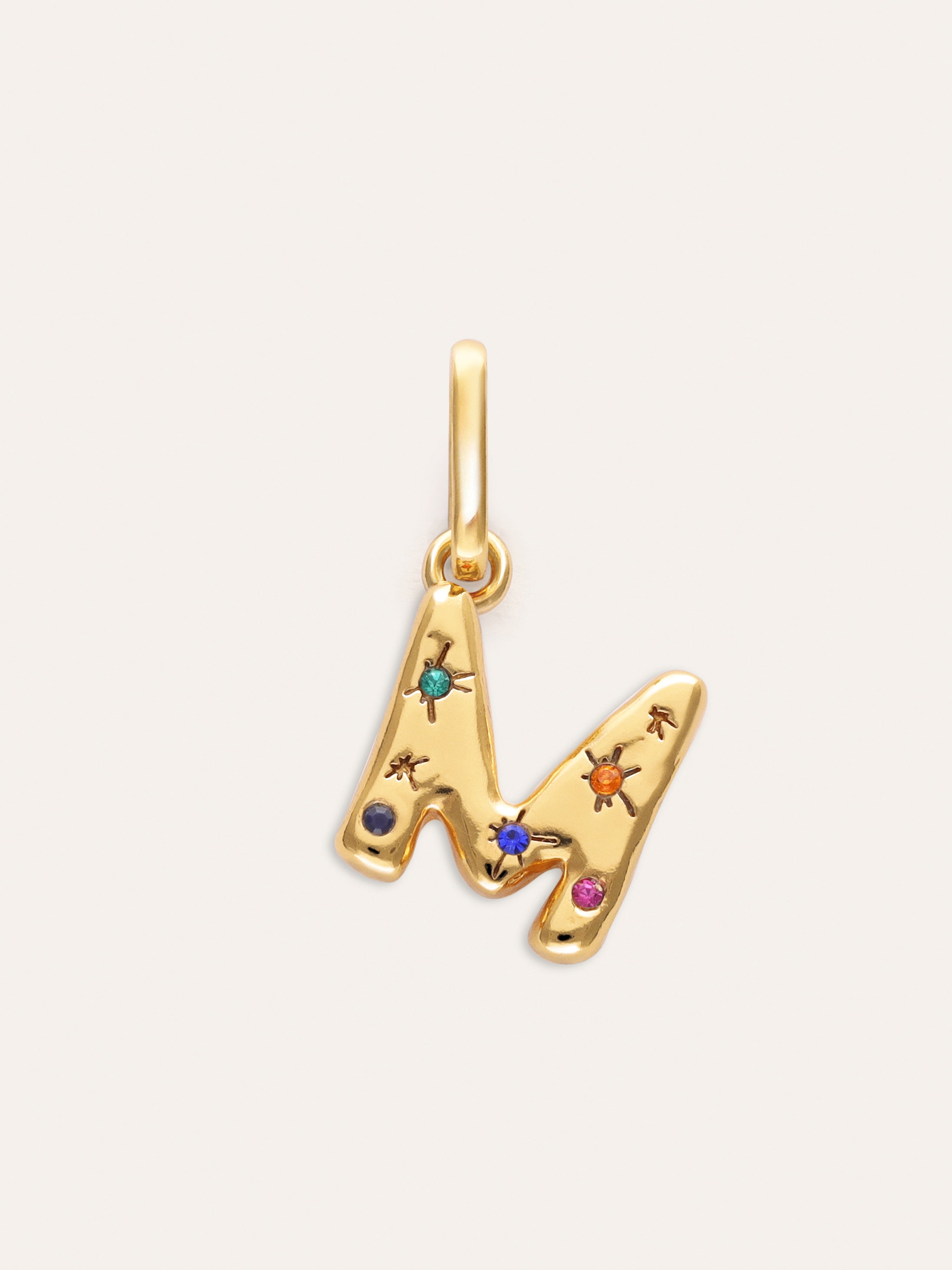 Organic Personalized Colors Gold Charm