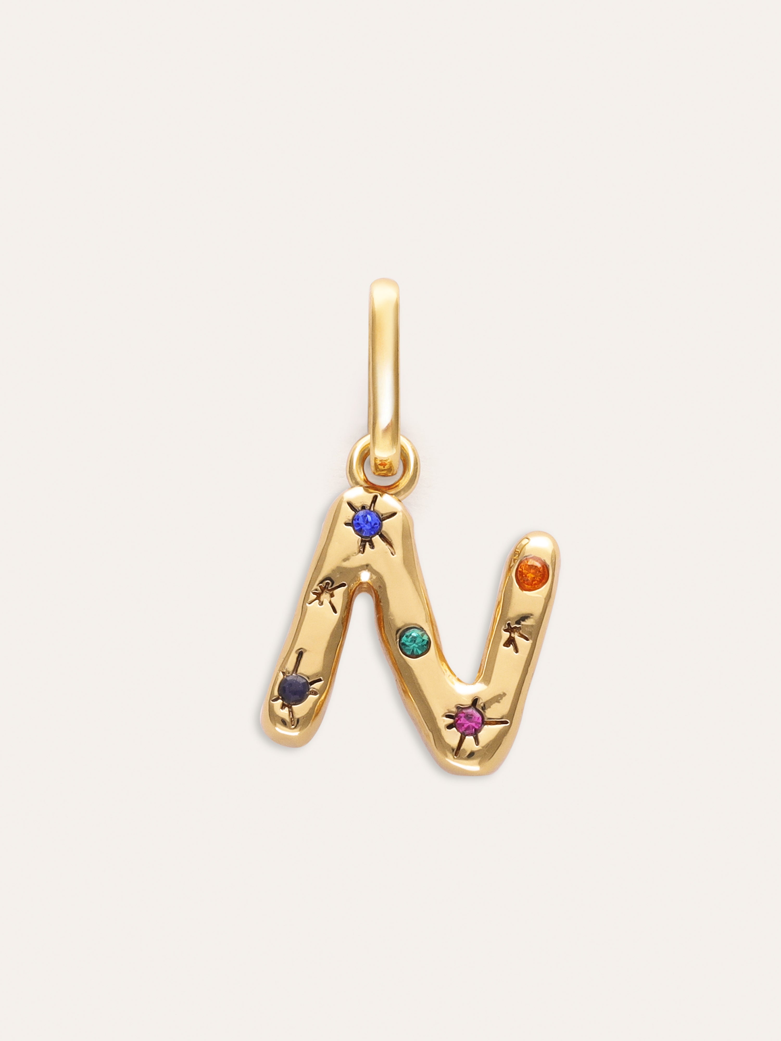 Organic Personalized Colors Gold Charm