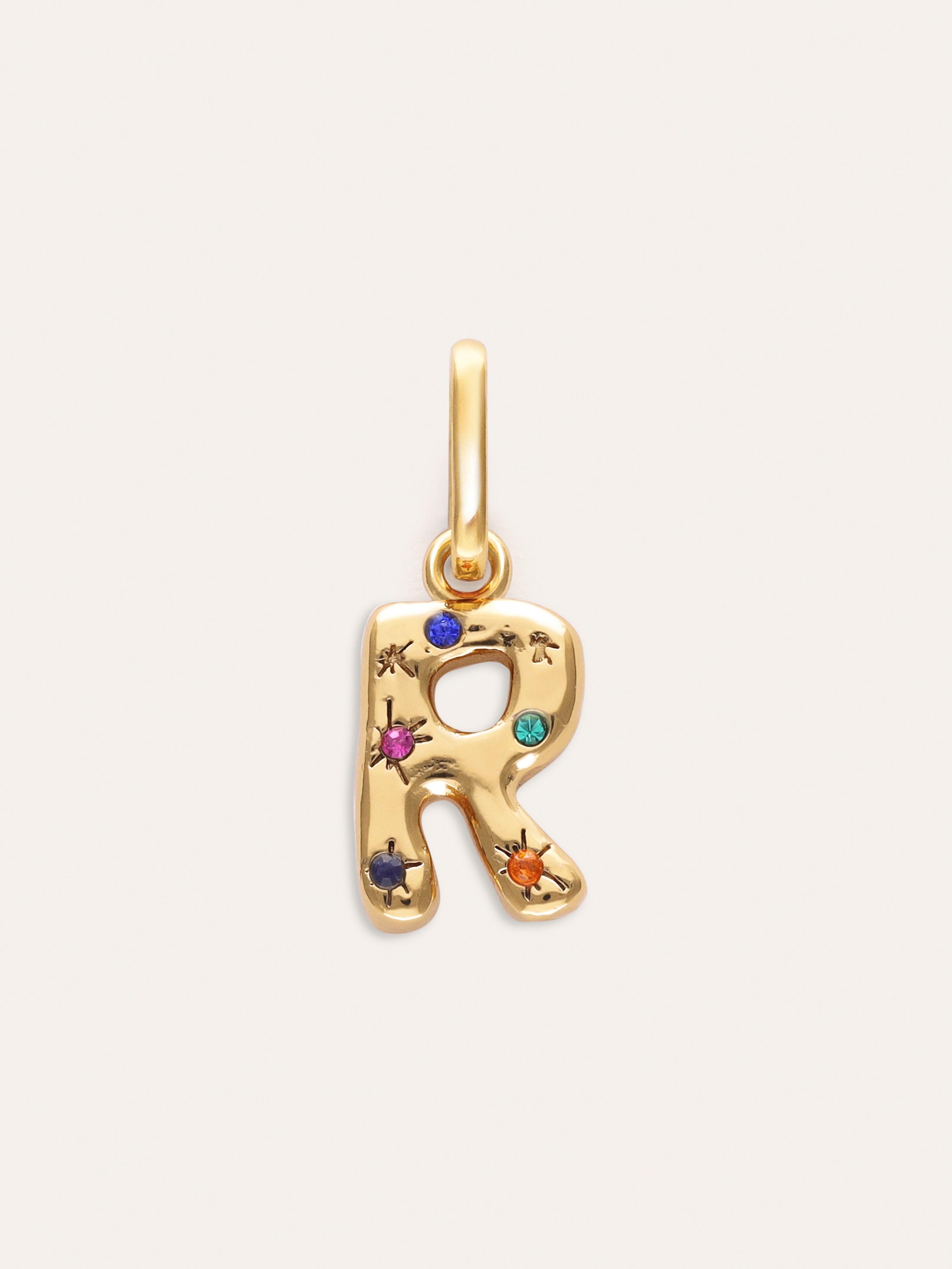 Organic Personalized Colors Gold Charm