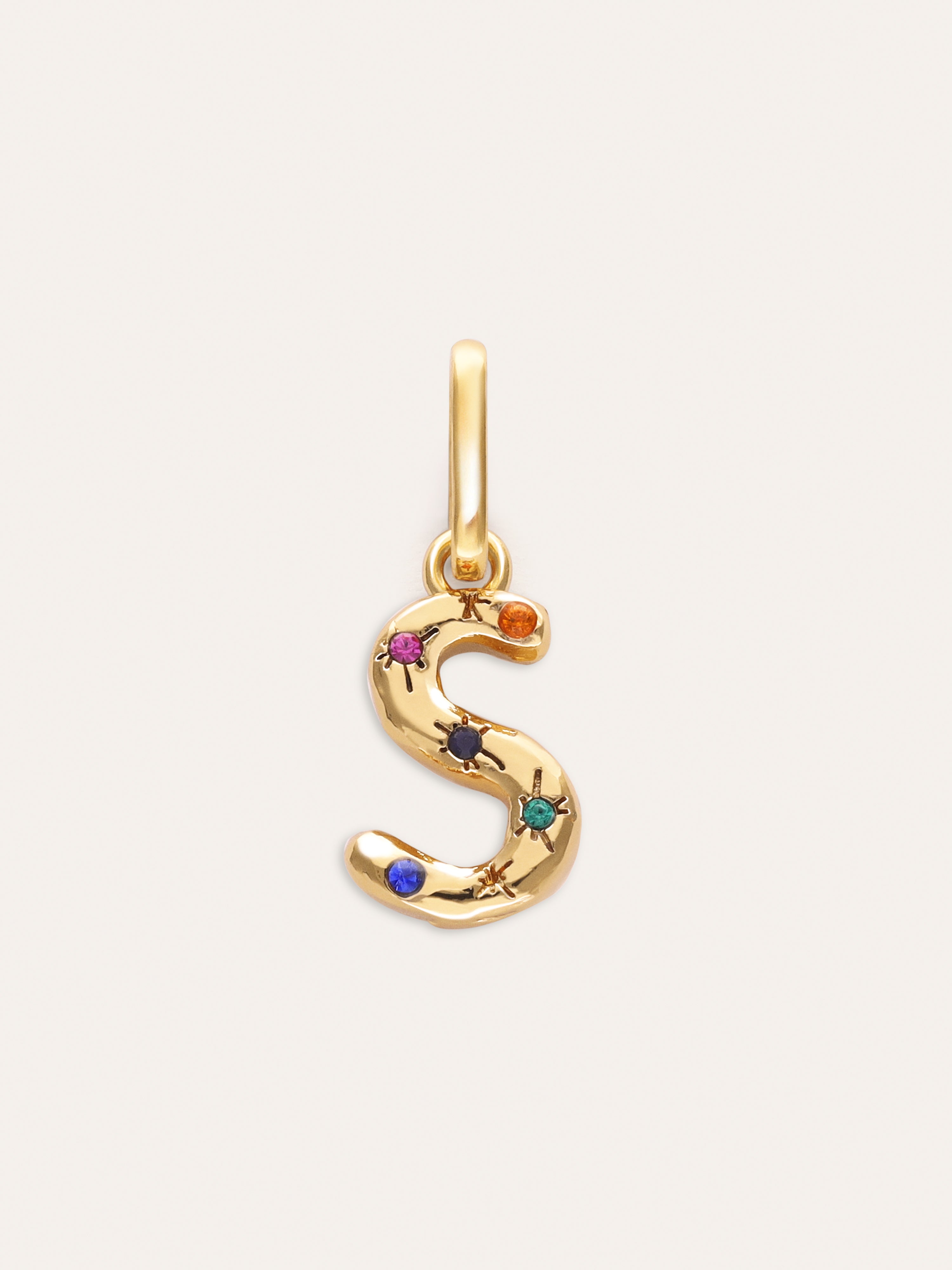 Organic Personalized Colors Gold Charm