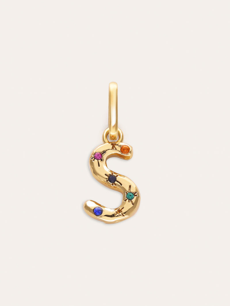 Charm Personalizado Inicial Organic Colors Banho de Ouro
