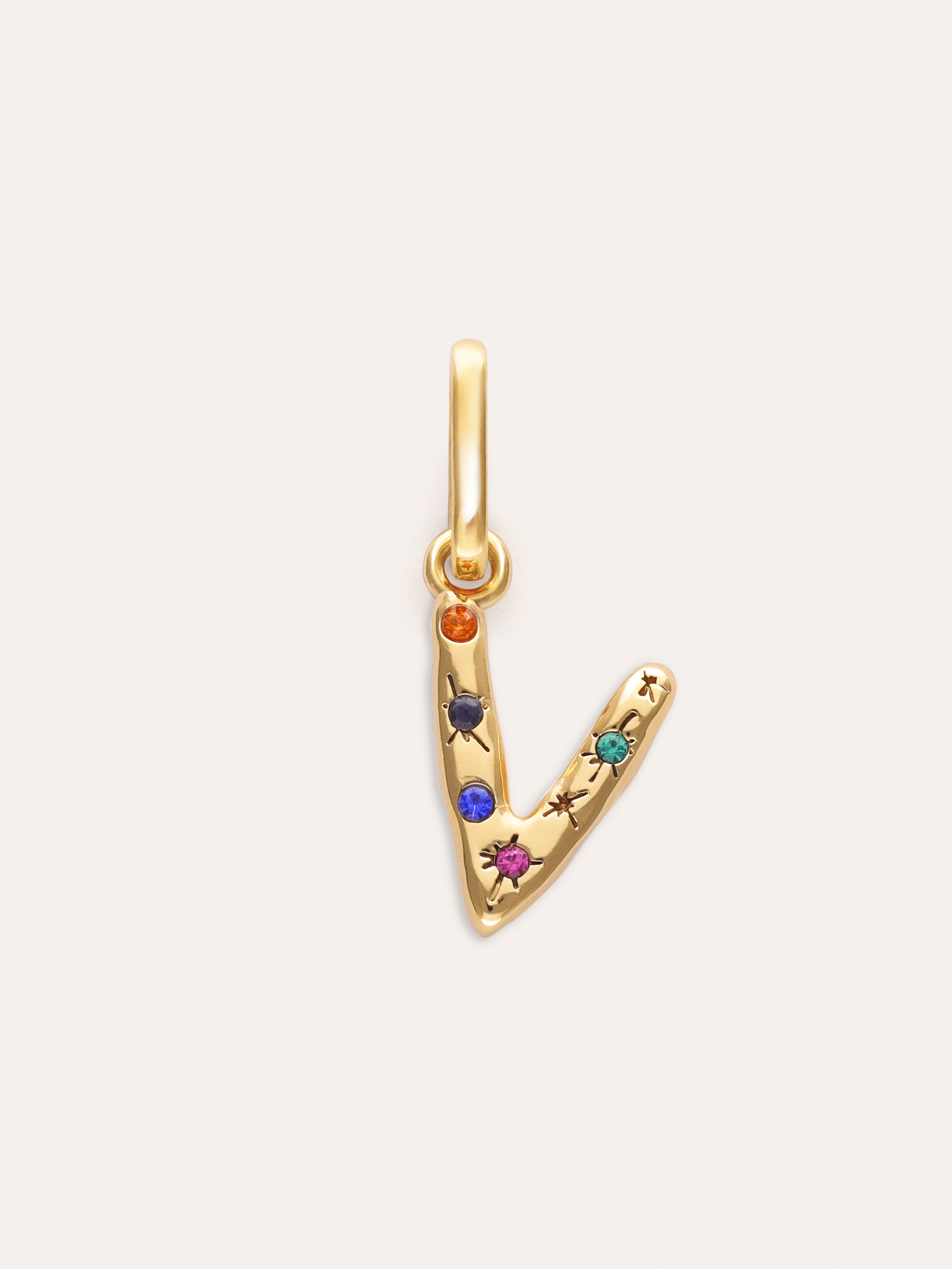 Organic Personalized Colors Gold Charm