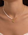 Chic Pearl Stainless Steel Gold Necklace