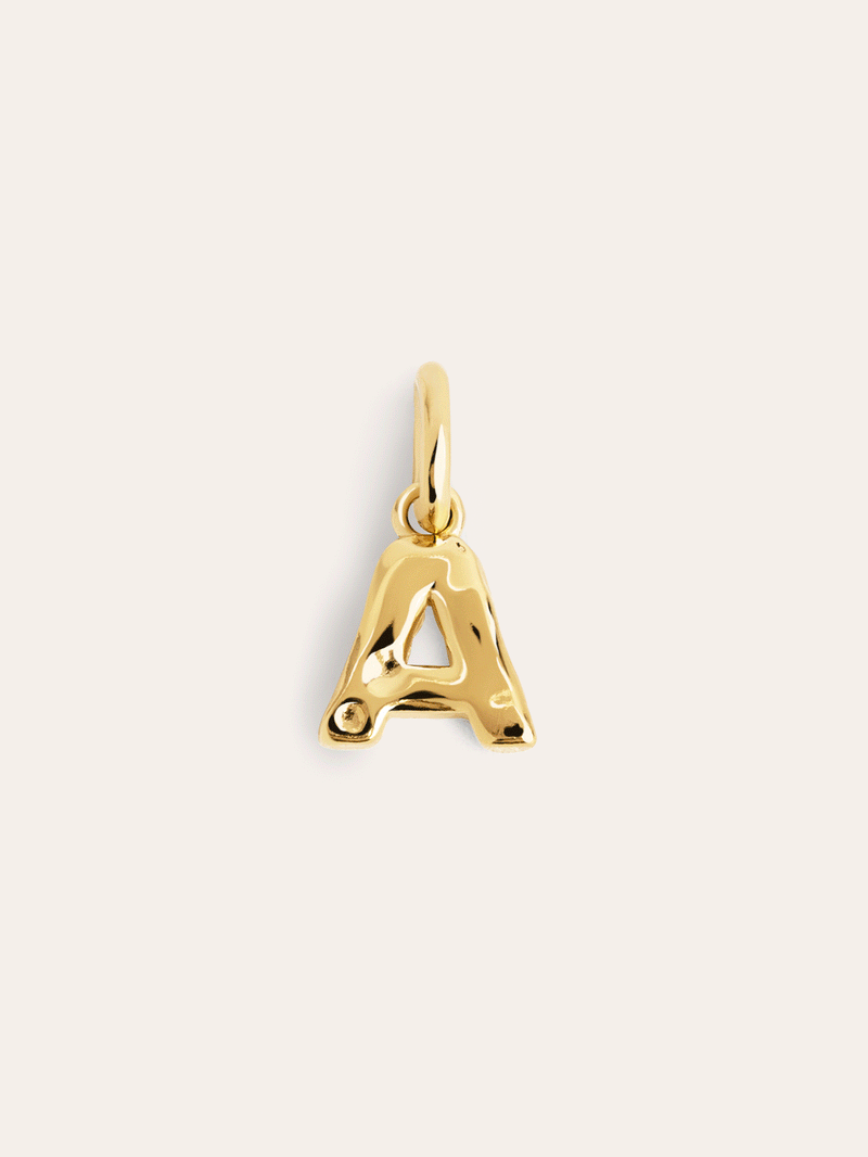 Charm Letter Organic Argent Plaqué Or