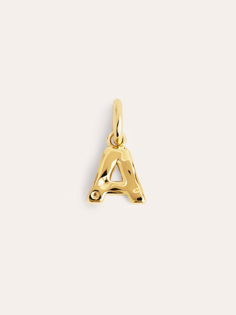 Charm Letter Organic Argent Plaqué Or