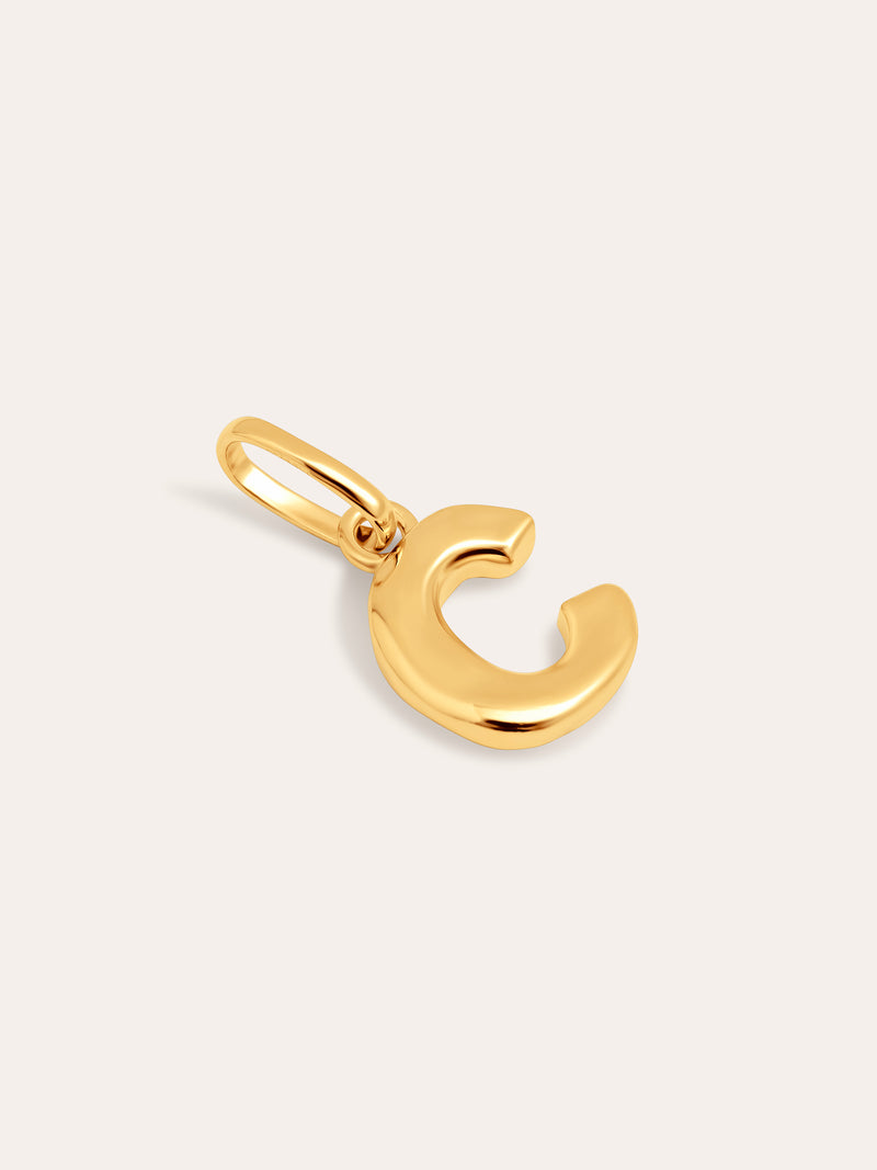Charm Letter Organic Argent Plaqué Or