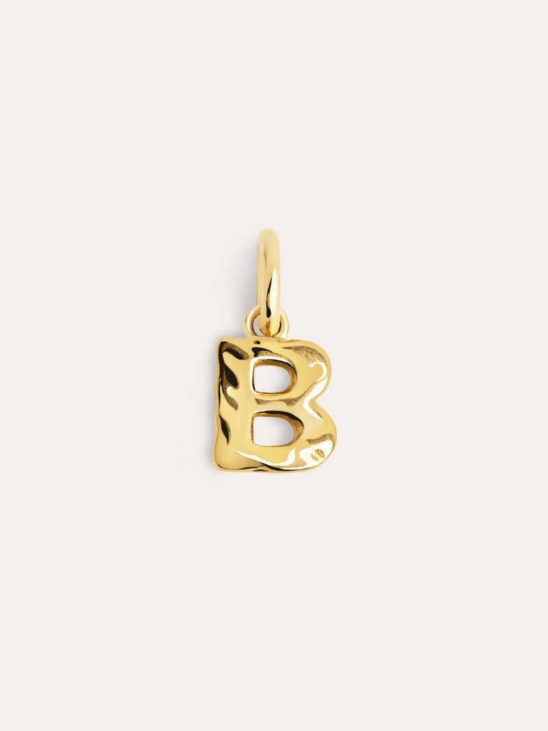 Charm Letter Organic Argent Plaqué Or