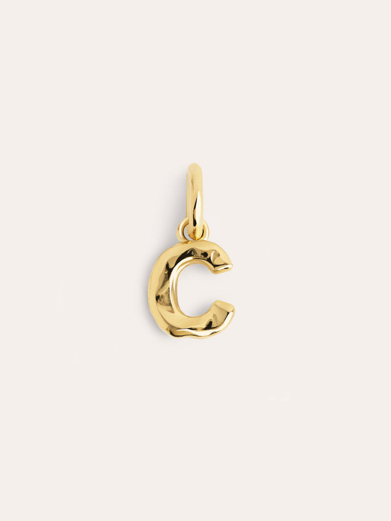 Charm Letter Organic Argent Plaqué Or