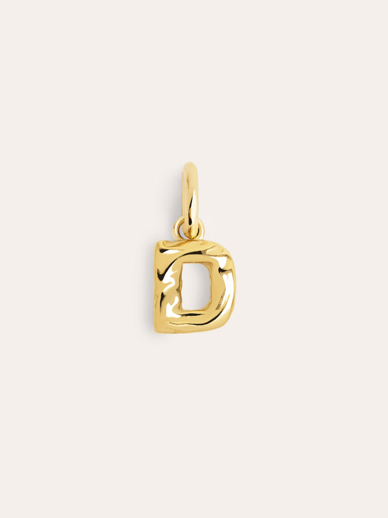 Charm Letter Organic Argent Plaqué Or