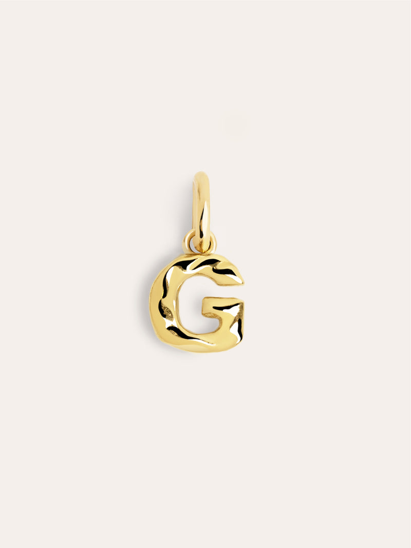 Charm Letter Organic Argent Plaqué Or
