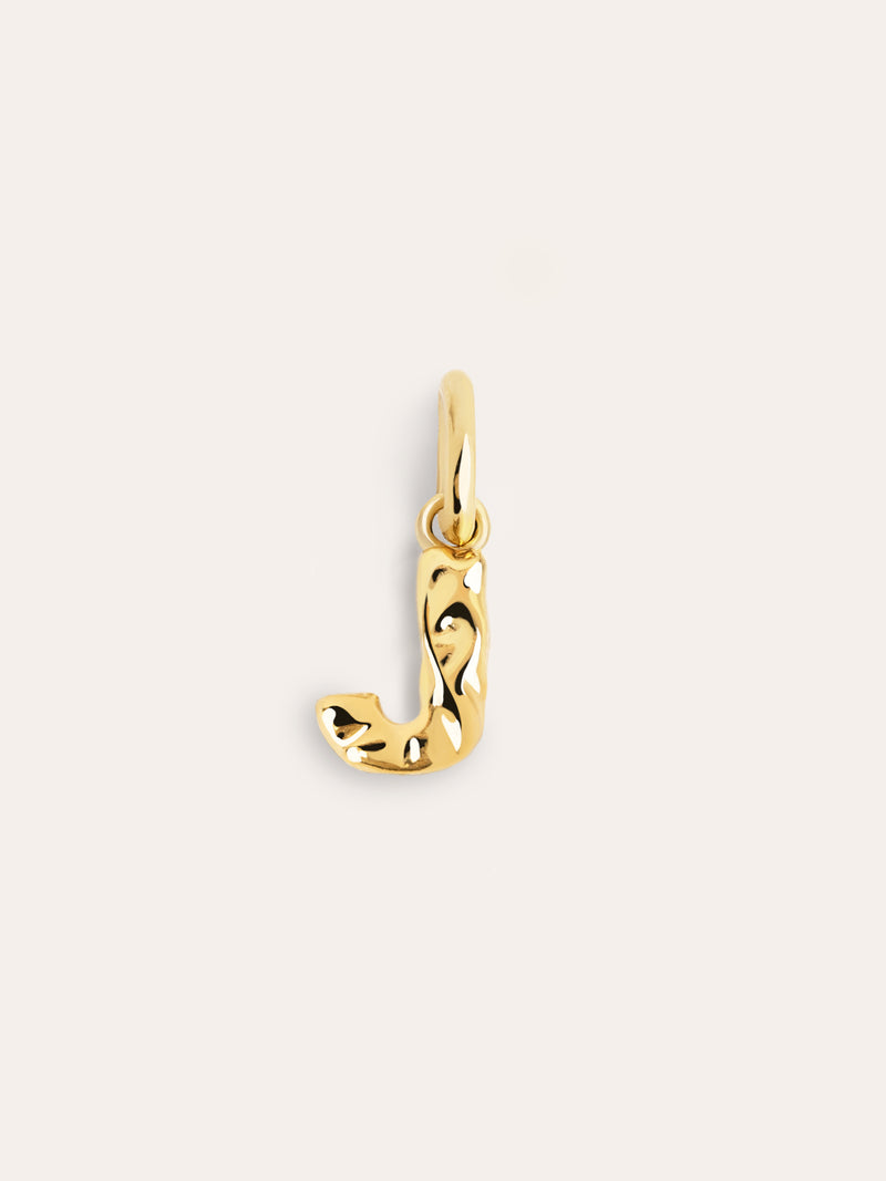 Charm Letter Organic Argent Plaqué Or