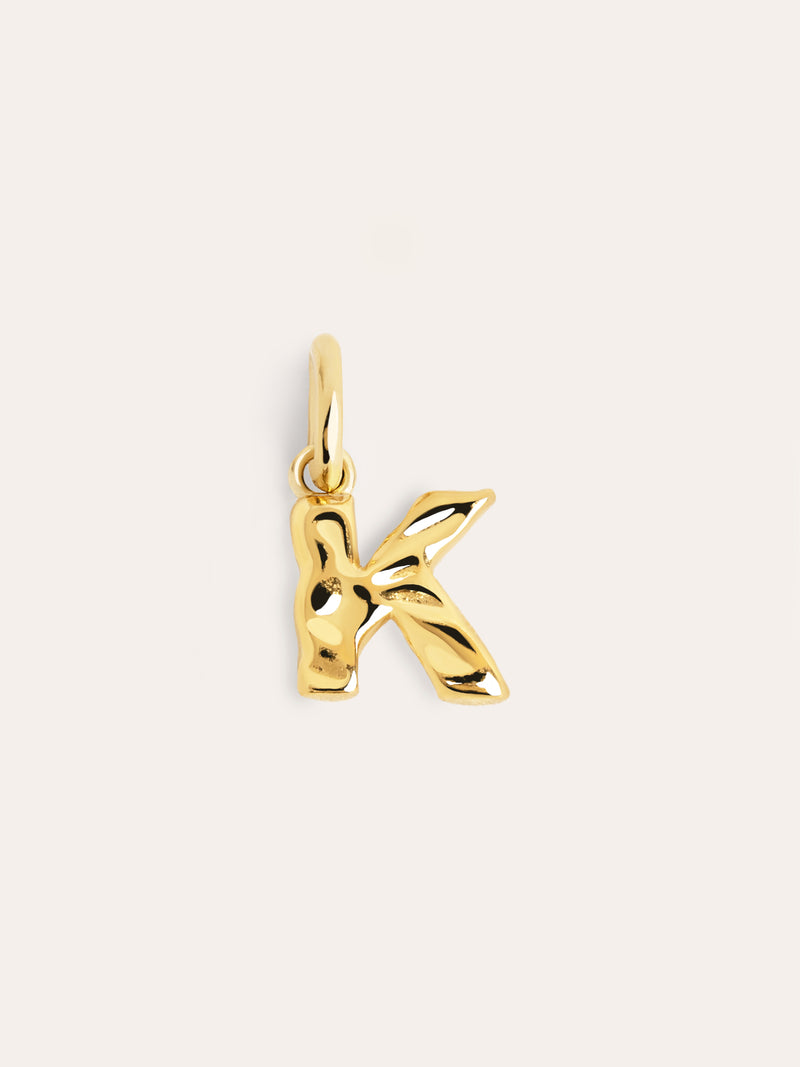 Charm Letter Organic Argent Plaqué Or
