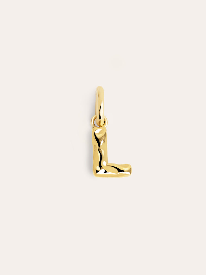Charm Letter Organic Argent Plaqué Or