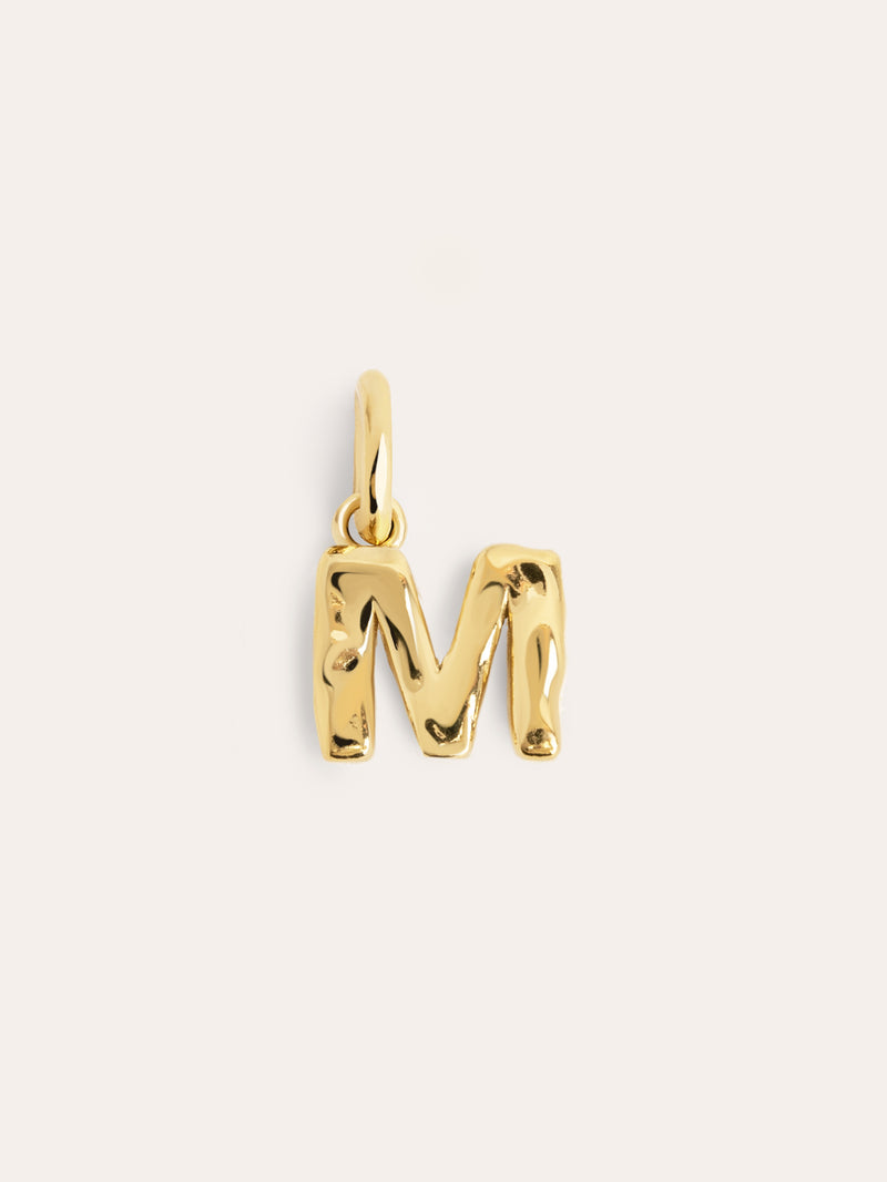 Charm Letter Organic Argent Plaqué Or