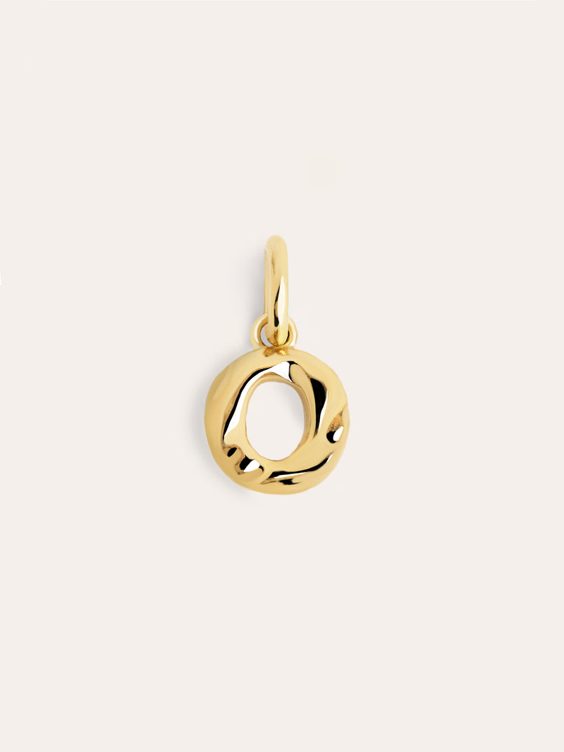 Charm Letter Organic Argent Plaqué Or