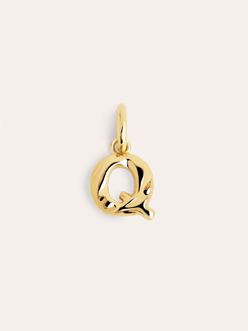 Charm Letter Organic Argent Plaqué Or