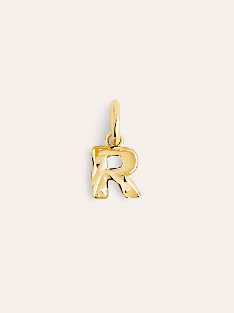 Charm Letter Organic Argent Plaqué Or