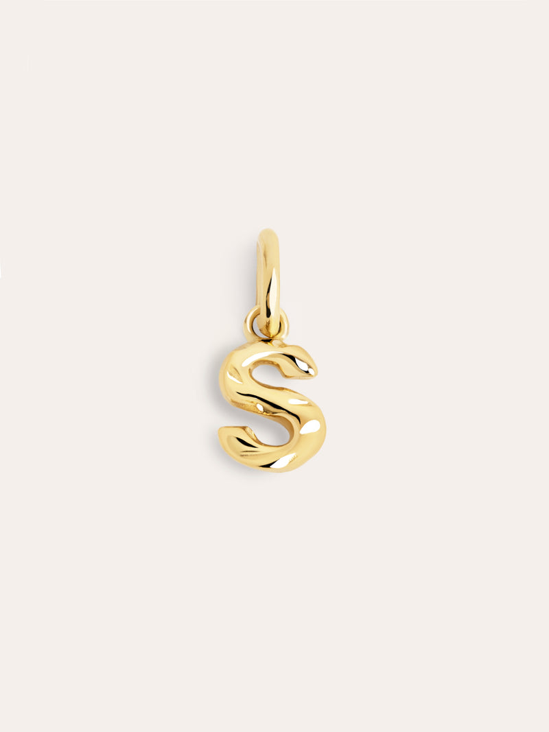 Charm Letter Organic Argent Plaqué Or