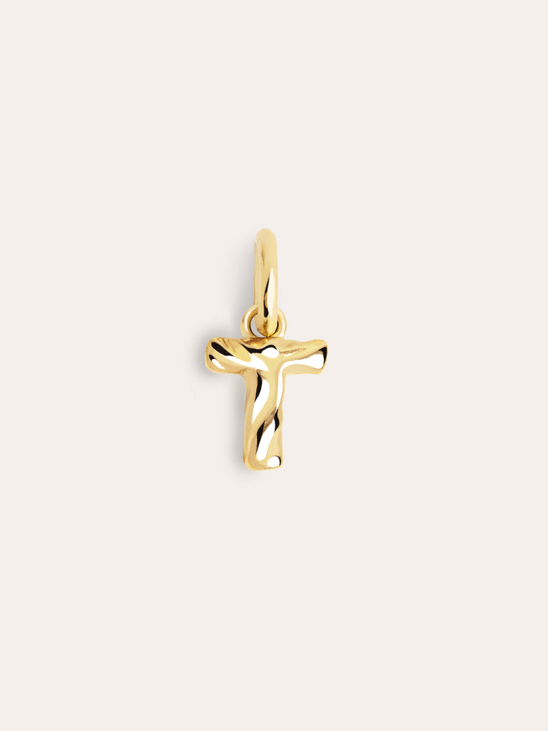 Charm Letter Organic Argent Plaqué Or
