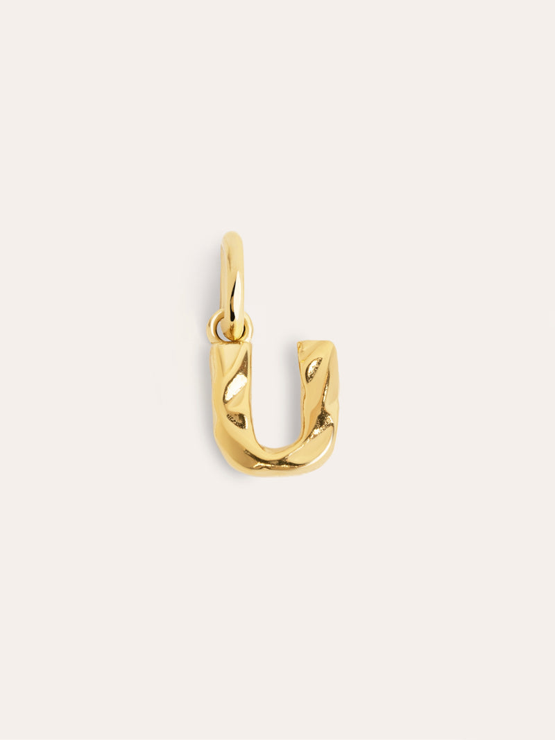 Charm Letter Organic Argent Plaqué Or