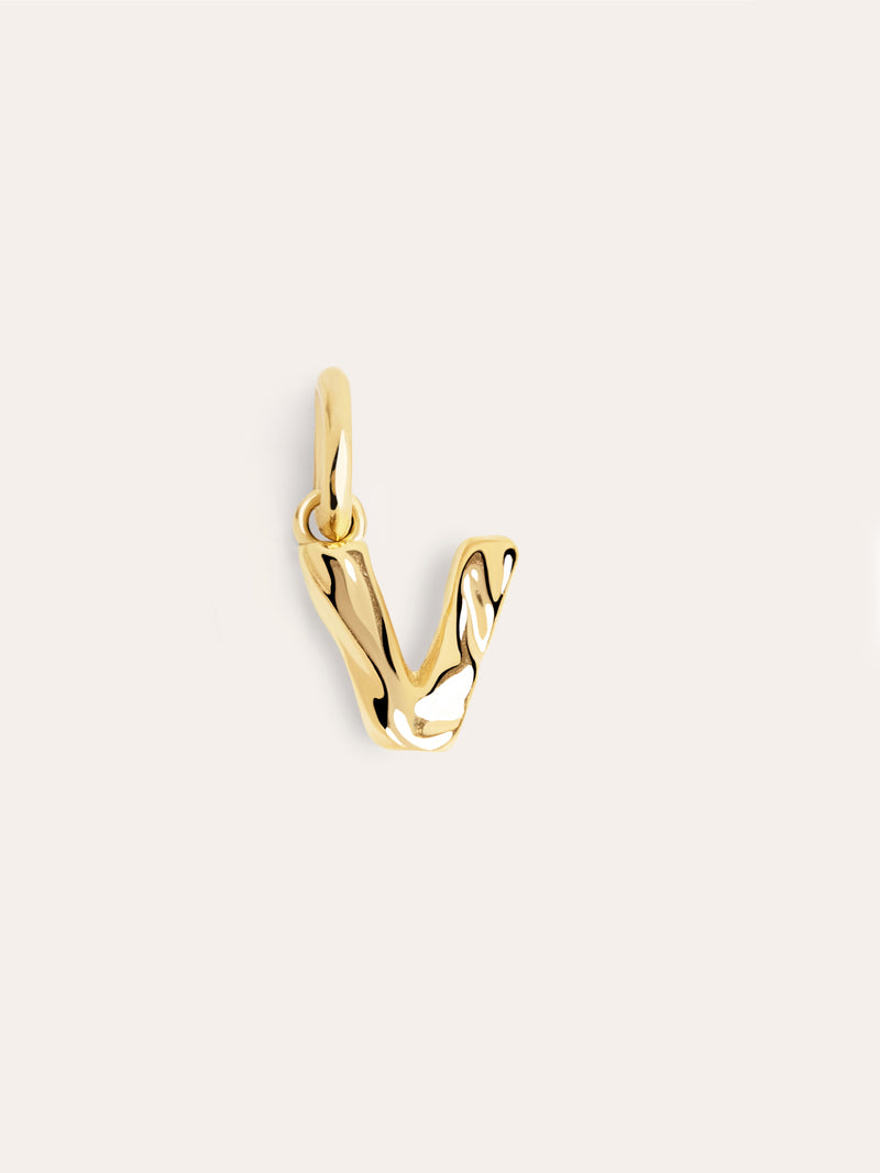 Charm Letter Organic Argent Plaqué Or