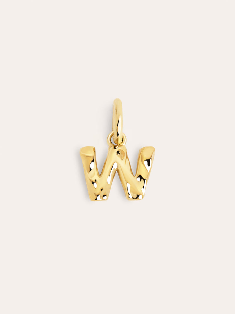 Charm Letter Organic Argent Plaqué Or