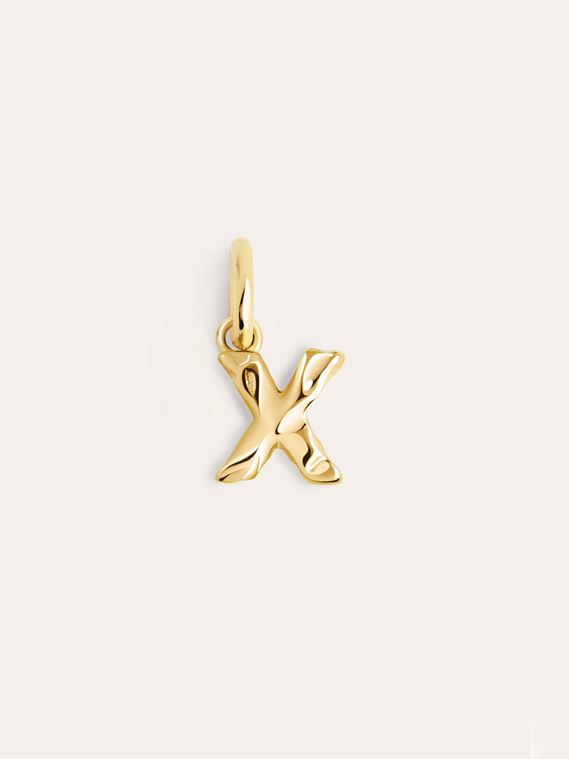 Charm Letter Organic Argent Plaqué Or
